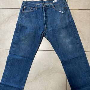 Levi's Relaxed Fit Distressed Blue Jeans